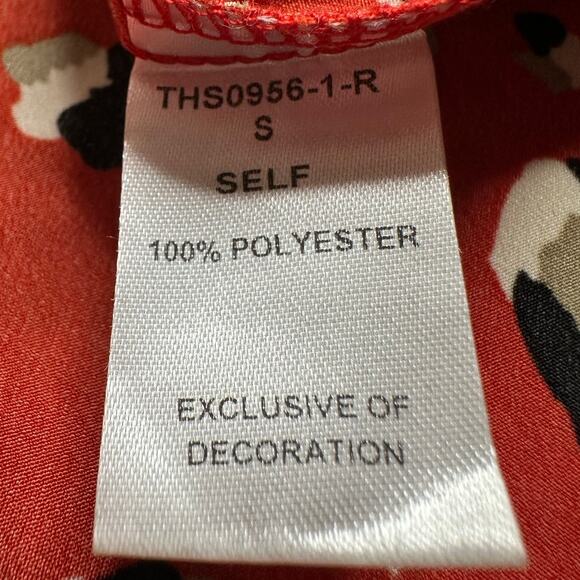 THML: Red Smocked Ruffle Tank Top - Picture 6 of 7